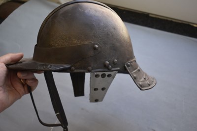 Lot 352 - AN ENGLISH CIVIL WAR PERIOD LOBSTER POT HELMET