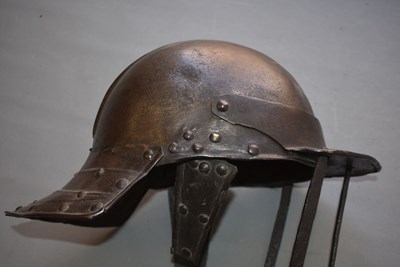 Lot 352 - AN ENGLISH CIVIL WAR PERIOD LOBSTER POT HELMET