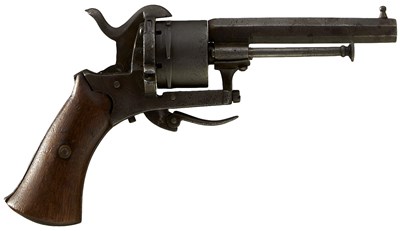 Lot 531 - A BELGIAN 7MM SIX-SHOT PINFIRE REVOLVER