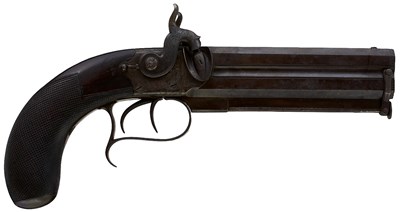 Lot 762 - A 32-BORE DOUBLE BARRELLED PERCUSSION OFFICER'S BELT PISTOL