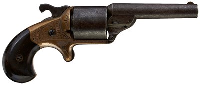 Lot 790 - A .32 CALIBRE TEAT-FIRE MOORE'S PATENT FIVE-SHOT FRONT LOADING REVOLVER