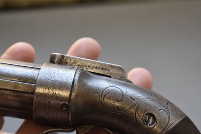 Lot 792 - A SMALL BORE SIX-SHOT PERCUSSION ALLEN & THURBER PEPPERBOX REVOLVER