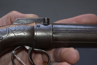 Lot 792 - A SMALL BORE SIX-SHOT PERCUSSION ALLEN & THURBER PEPPERBOX REVOLVER
