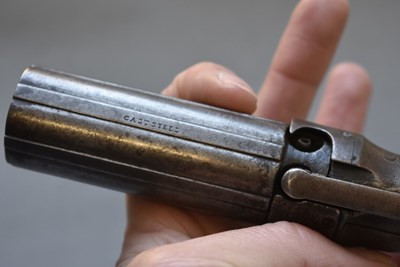 Lot 792 - A SMALL BORE SIX-SHOT PERCUSSION ALLEN & THURBER PEPPERBOX REVOLVER