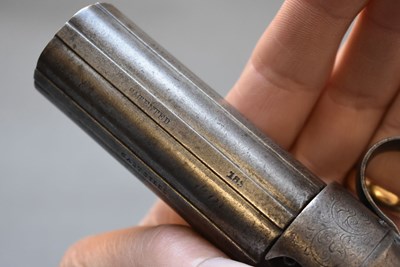 Lot 792 - A SMALL BORE SIX-SHOT PERCUSSION ALLEN & THURBER PEPPERBOX REVOLVER