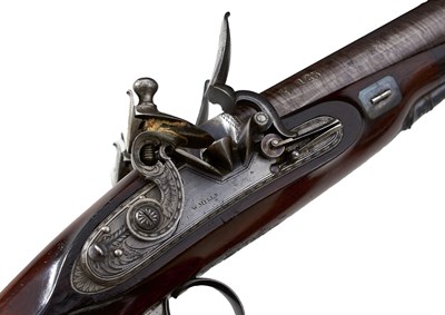 Lot 640 - A CRISP CASED 18-BORE FLINTLOCK BY WILLIAM MILLS