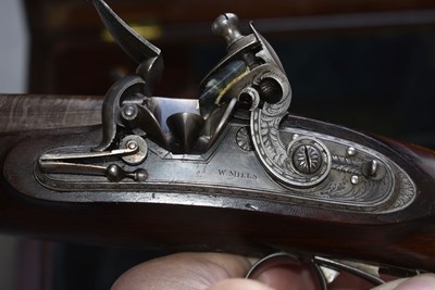 Lot 640 - A CRISP CASED 18-BORE FLINTLOCK BY WILLIAM MILLS