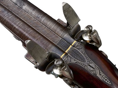 Lot 640 - A CRISP CASED 18-BORE FLINTLOCK BY WILLIAM MILLS