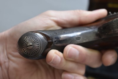 Lot 640 - A CRISP CASED 18-BORE FLINTLOCK BY WILLIAM MILLS