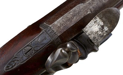 Lot 810 - A CASED PAIR OF .650 CALIBRE FLINTLOCK OFFICER'S OR CITY PISTOLS BY JAMES WILKINSON