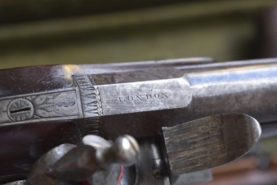 Lot 810 - A CASED PAIR OF .650 CALIBRE FLINTLOCK OFFICER'S OR CITY PISTOLS BY JAMES WILKINSON