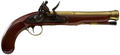 Lot 642 - A PRISTINE PAIR OF FLINTLOCK BLUNDERBUSS PISTOLS BY SHARMAN