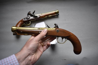 Lot 642 - A PRISTINE PAIR OF FLINTLOCK BLUNDERBUSS PISTOLS BY SHARMAN