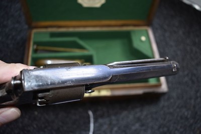 Lot 799 - A CASED 80-BORE FIVE-SHOT PERCUSSION THIRD MODEL DOUBLE TRIGGER TRANTER REVOLVER
