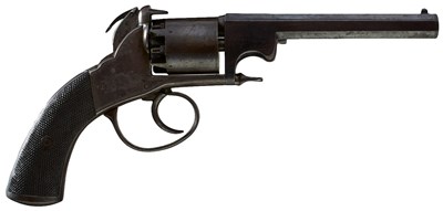 Lot 801 - AN 80-BORE FIVE-SHOT PERCUSSION OPEN FRAMED REVOLVER BY BLANCH