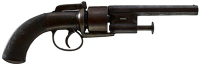 Lot 804 - A CRISP 54-BORE SIX-SHOT PERCUSSION TRANSITIONAL REVOLVER