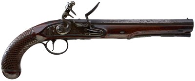 Lot 648 - A 20-BORE FLINTLOCK DUELLING PISTOL BY STEPHENS & ALLEY OF IRISH INTEREST