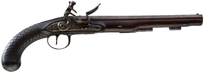 Lot 649 - A 42-BORE FLINTLOCK DUELLING PISTOL BY BUTT OF LONDON