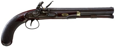 Lot 653 - A 22-BORE FLINTLOCK DUELLING PISTOL BY RICHARDS