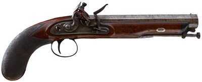 Lot 658 - A .650 CALIBRE FLINTLOCK OFFICER'S PISTOL BY HAWKES MOSELEY &CO.