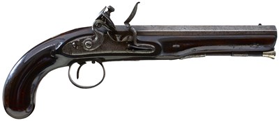 Lot 661 - A .650 CALIBRE FLINTLOCK OFFICER'S PISTOL BY HENRY NOCK