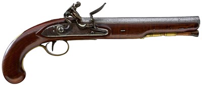 Lot 665 - A .650 CALIBRE FLINTLOCK OFFICER'S PISTOL BY WALKLATE