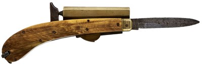 Lot 819 - A SMALL BORE UNWIN & RODGERS KNIFE PISTOL