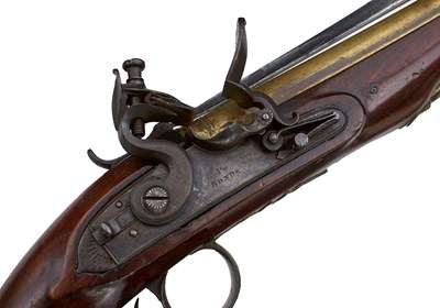 Lot 666 - A FLINTLOCK BLUNDERBUSS BAYONET PISTOL BY BOND