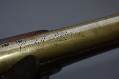 Lot 666 - A FLINTLOCK BLUNDERBUSS BAYONET PISTOL BY BOND