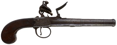 Lot 673 - A 40-BORE FLINTLOCK TRAVELLING PISTOL BY GRICE