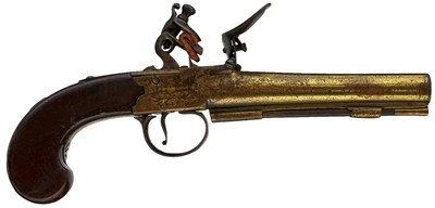 Lot 674 - A 40-BORE FLINTLOCK POCKET PISTOL