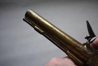 Lot 674 - A 40-BORE FLINTLOCK POCKET PISTOL