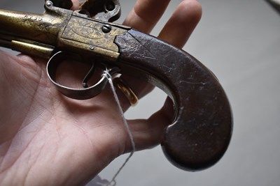 Lot 674 - A 40-BORE FLINTLOCK POCKET PISTOL
