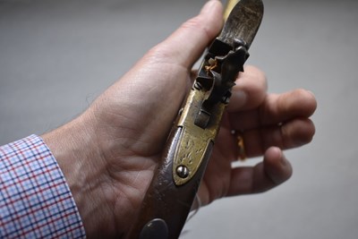 Lot 674 - A 40-BORE FLINTLOCK POCKET PISTOL