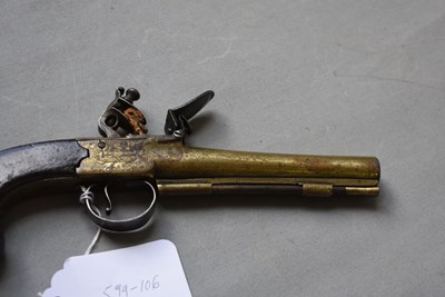 Lot 674 - A 40-BORE FLINTLOCK POCKET PISTOL