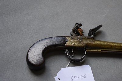 Lot 674 - A 40-BORE FLINTLOCK POCKET PISTOL