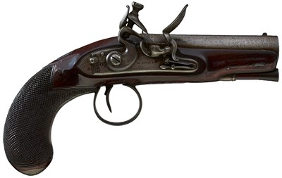 Lot 675 - A 32-BORE FLINTLOCK TRAVELLING PISTOL BY WILLIAM BOND