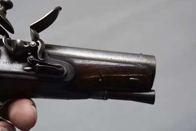 Lot 675 - A 32-BORE FLINTLOCK TRAVELLING PISTOL BY WILLIAM BOND