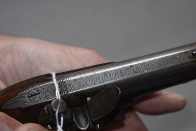 Lot 675 - A 32-BORE FLINTLOCK TRAVELLING PISTOL BY WILLIAM BOND