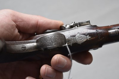 Lot 675 - A 32-BORE FLINTLOCK TRAVELLING PISTOL BY WILLIAM BOND