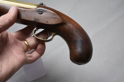 Lot 681 - A .650 CALIBRE FLINTLOCK TRAVELLING MAN-STOPPER PISTOL