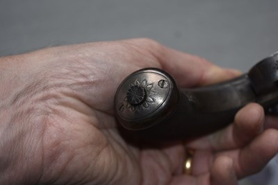 Lot 690 - A CRISP 28-BORE FLINTLOCK BAYONET BELT PISTOL BY JENNENS & CO.