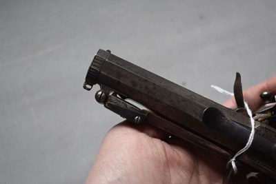 Lot 690 - A CRISP 28-BORE FLINTLOCK BAYONET BELT PISTOL BY JENNENS & CO.