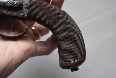 Lot 690 - A CRISP 28-BORE FLINTLOCK BAYONET BELT PISTOL BY JENNENS & CO.