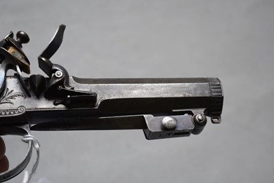 Lot 690 - A CRISP 28-BORE FLINTLOCK BAYONET BELT PISTOL BY JENNENS & CO.