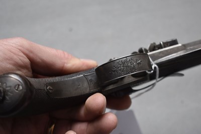 Lot 690 - A CRISP 28-BORE FLINTLOCK BAYONET BELT PISTOL BY JENNENS & CO.
