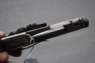 Lot 690 - A CRISP 28-BORE FLINTLOCK BAYONET BELT PISTOL BY JENNENS & CO.