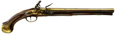 Lot 820 - A 20-BORE FLINTLOCK LIVERY OR HOLSTER PISTOL BY CLARKSON OF LONDON