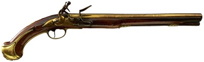 Lot 822 - A 22-BORE FLINTLOCK LIVERY OR HOLSTER PISTOL BY PICKFATT