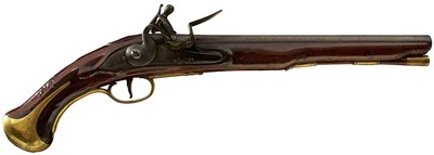 Lot 824 - A 20-BORE FLINTLOCK HEAVY DRAGOONS SERVICE PISTOL DATED 1744